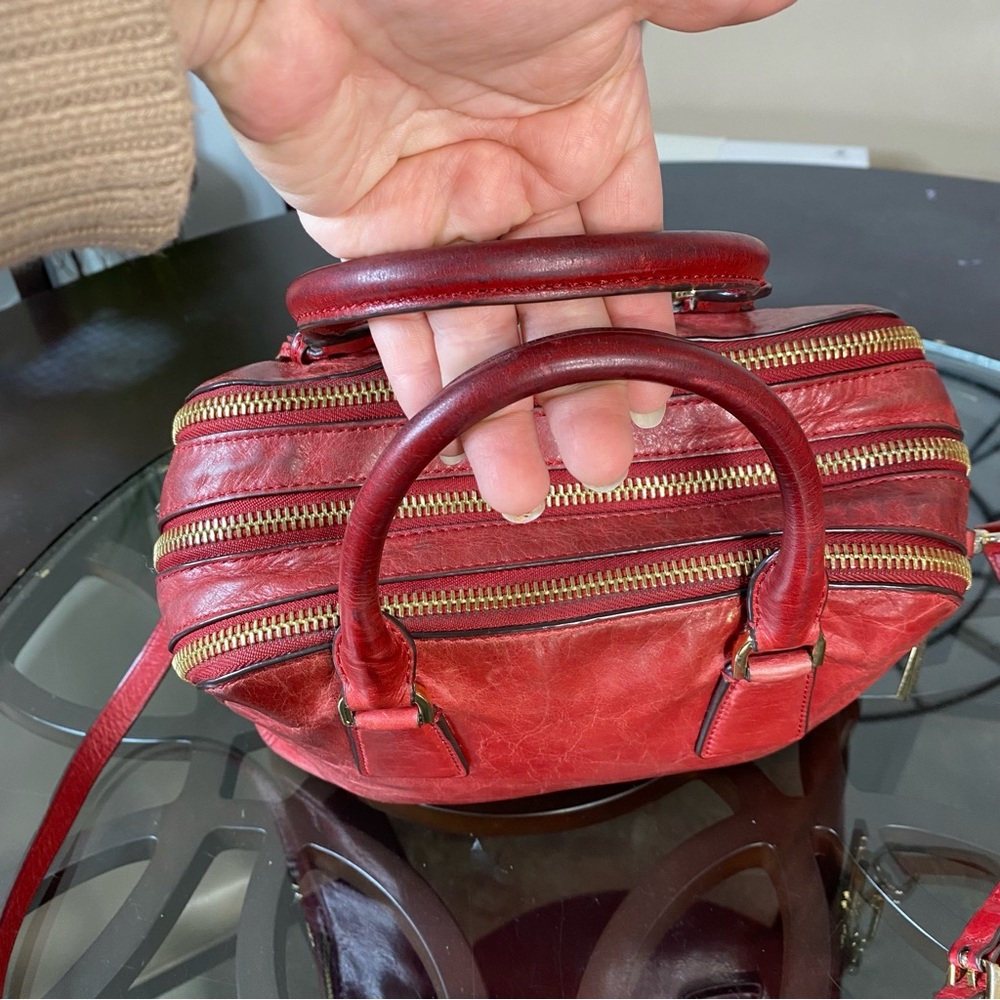 Michael Kors Alexis Medium Leather Satchel Caramel Red - Picture 8 of 14